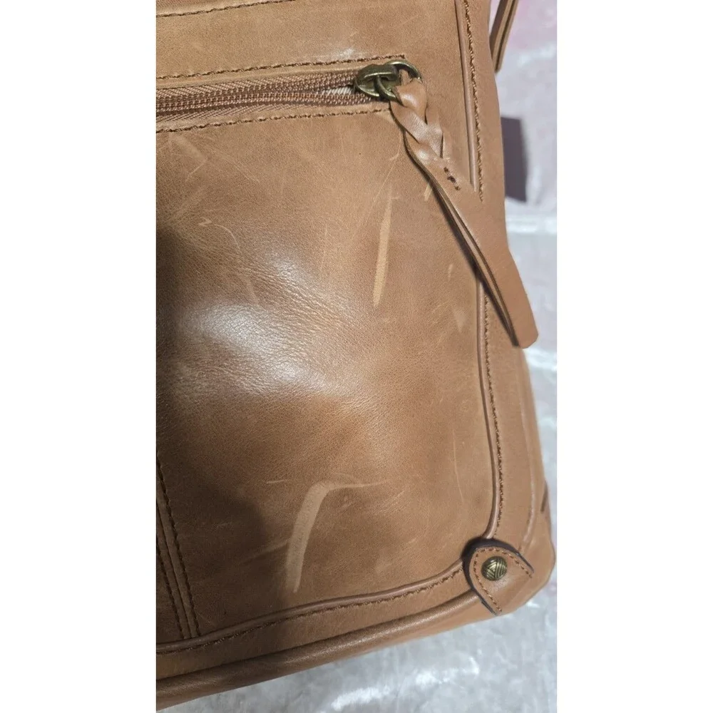 The Sak Tan Ventura Embossed Floral Tooled Leather Backpack 13x15x5